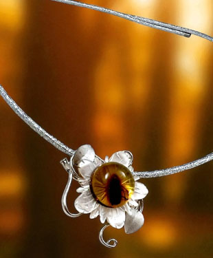 琥珀ペンダントネックレス/ブローチ AN-3373