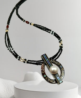 蒔絵ペンダントネックレス/ブローチ SIN-1712